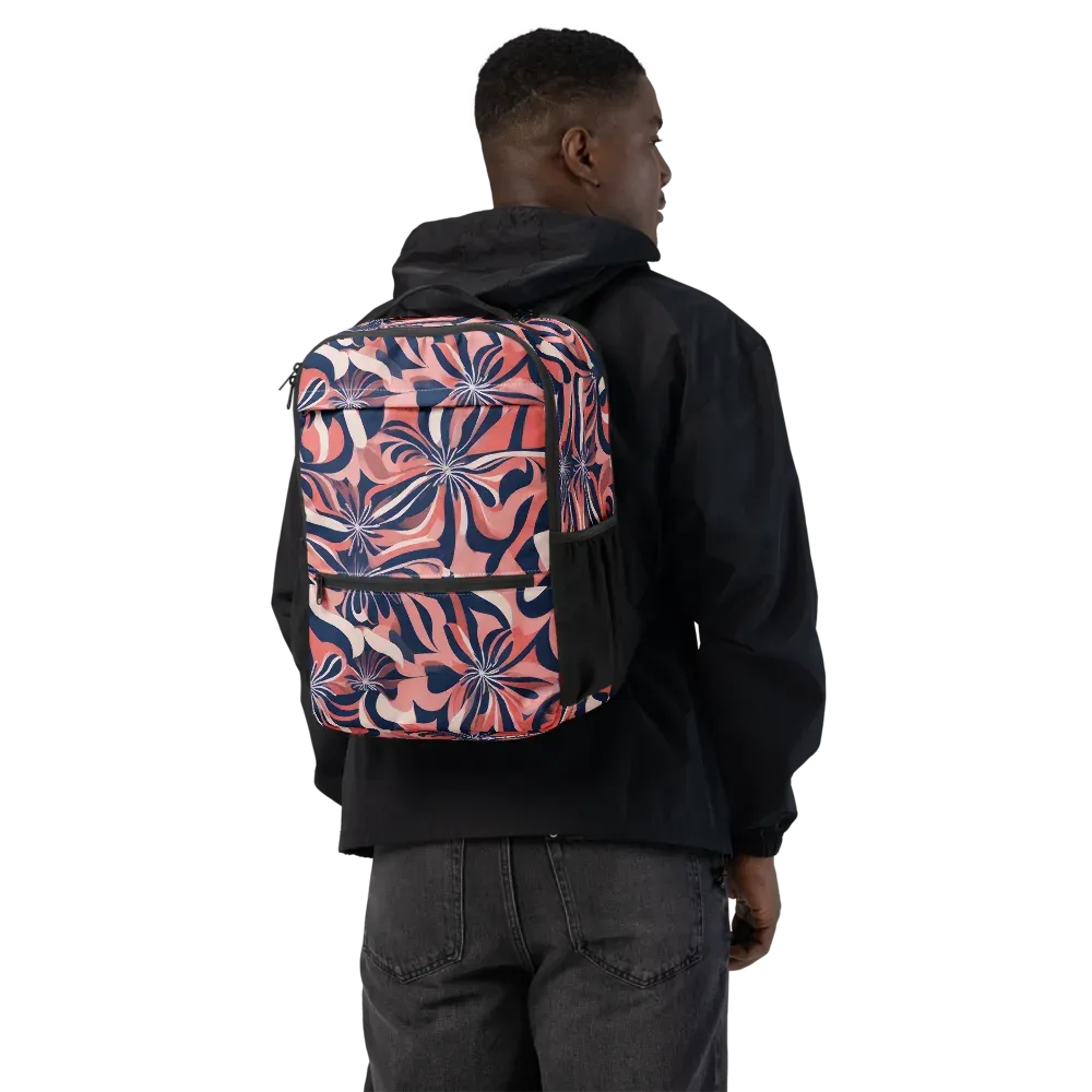 Navy Petal Voltage on Utility Backpack — Back