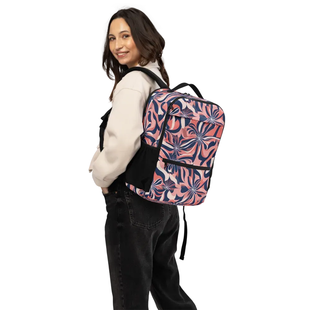 Navy Petal Voltage on Utility Backpack — Back