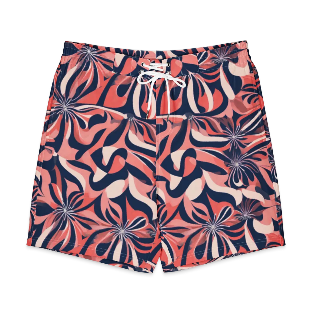 Navy Petal Voltage on Men's Board Shorts — Front