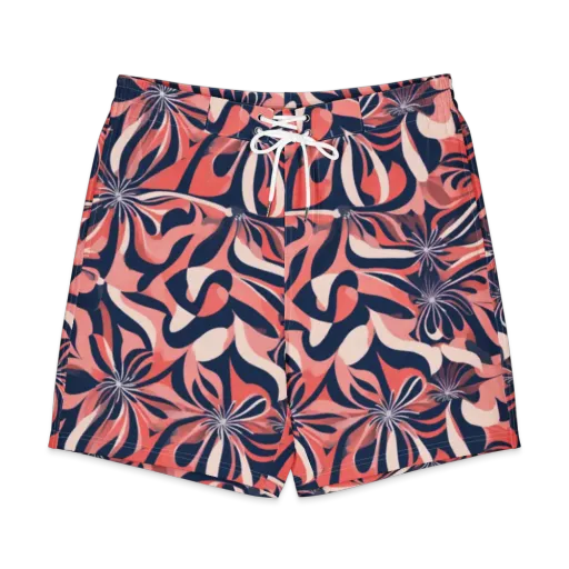 Navy Petal Voltage on a Men's Board Shorts