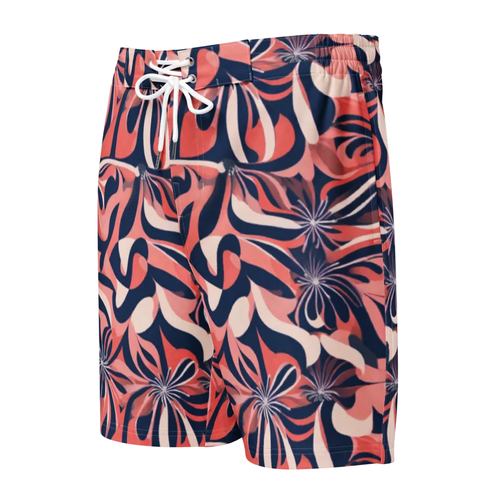 Navy Petal Voltage on Men's Board Shorts — Front