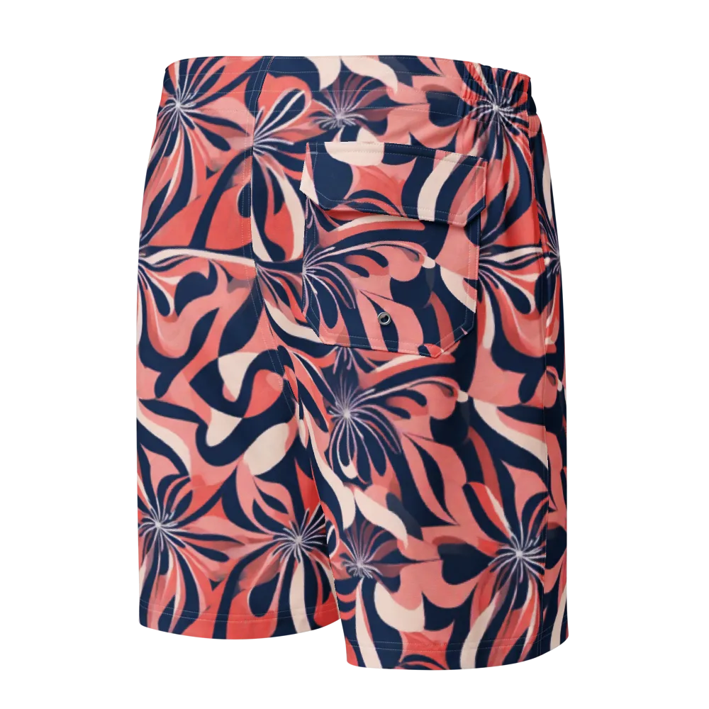Navy Petal Voltage on Men's Board Shorts — Back