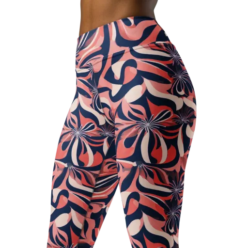 Navy Petal Voltage on a Yoga Leggings