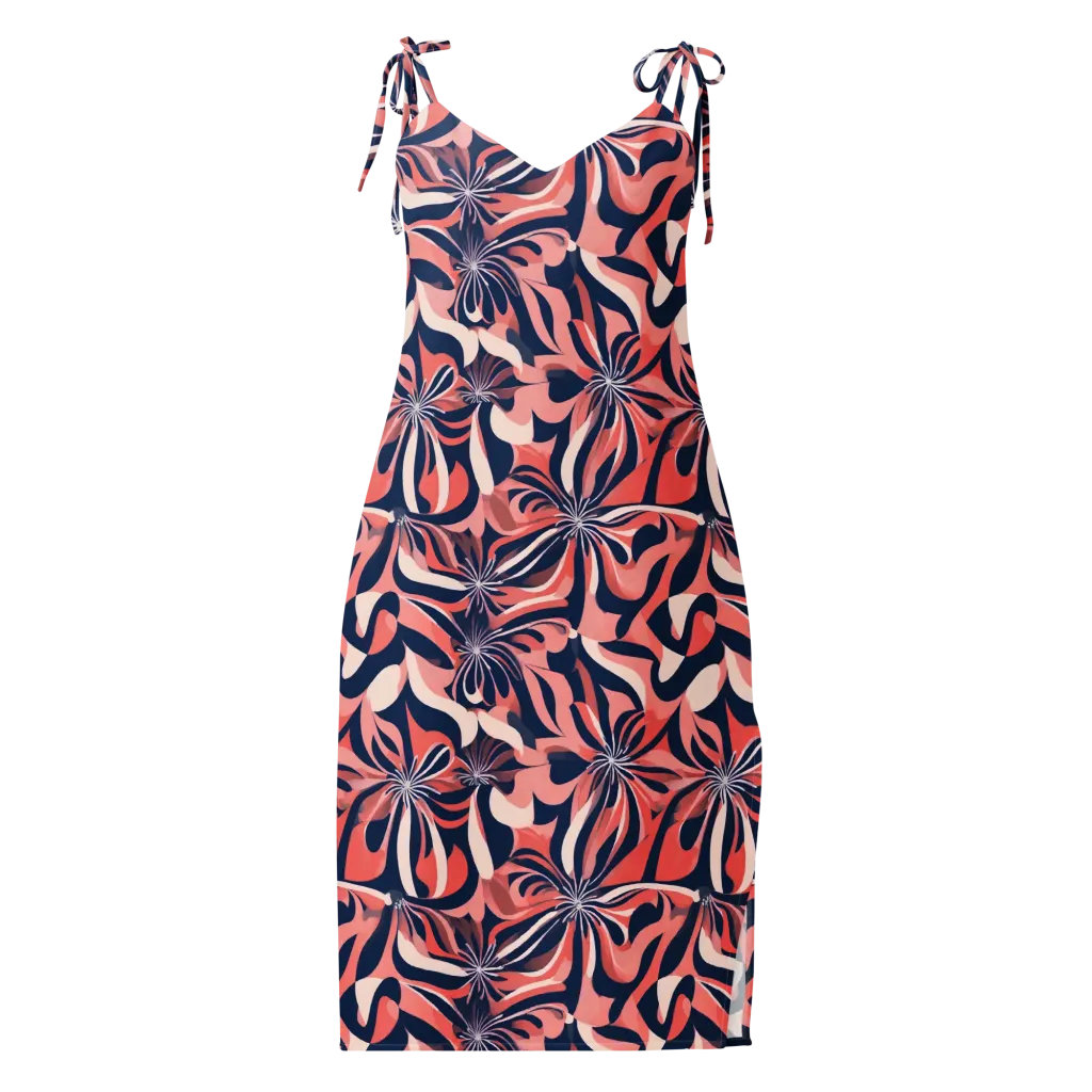 Navy Petal Voltage on Slip Dress — Front