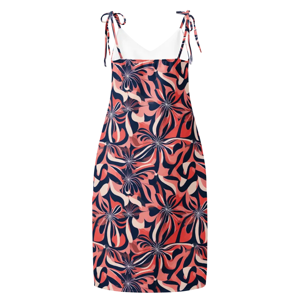 Navy Petal Voltage on Slip Dress — Back