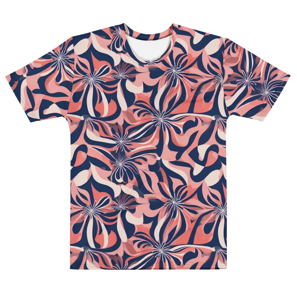 Navy Petal Voltage on Men's Cotton Crew Neck T-Shirt — Front