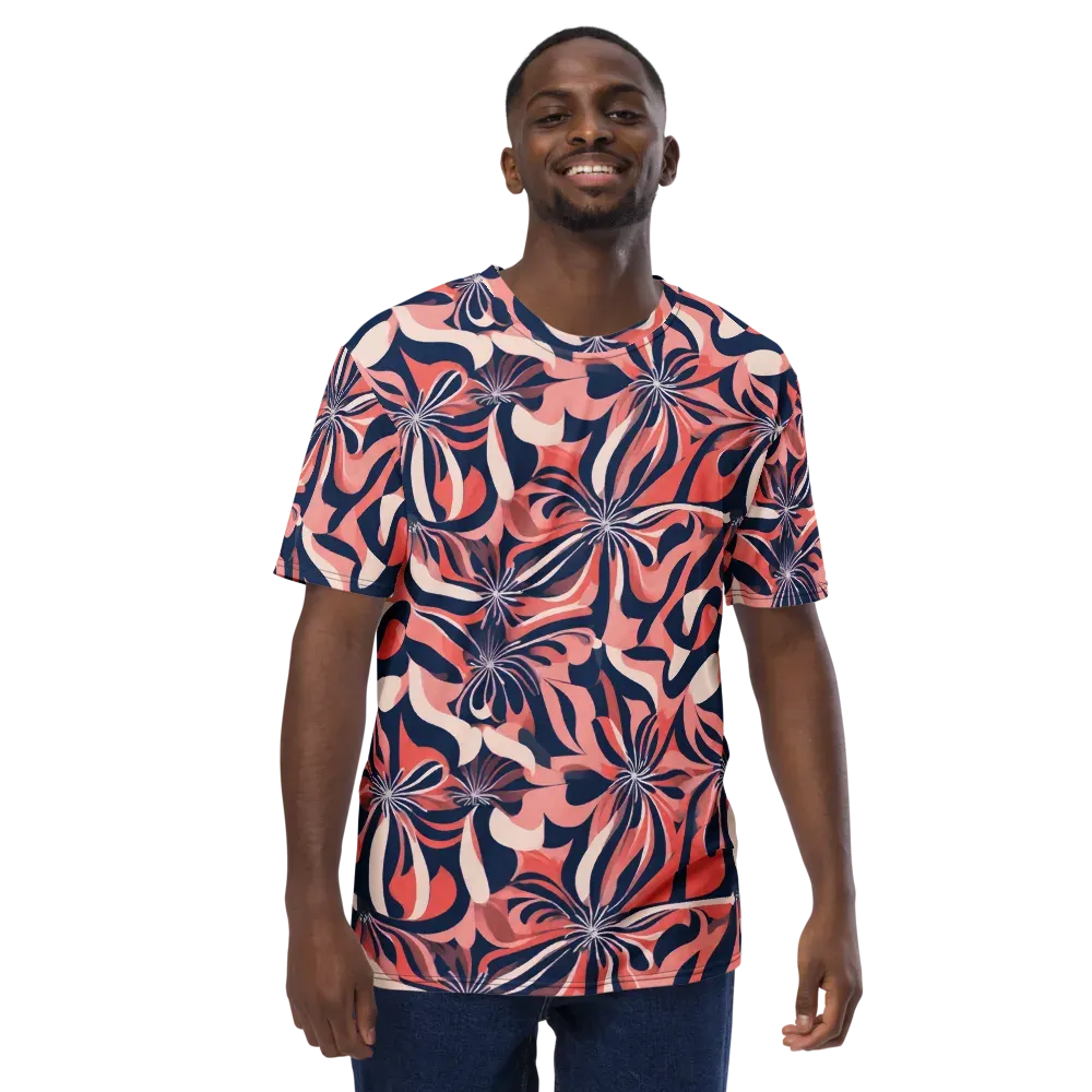 Navy Petal Voltage on Men's Crew Neck T-Shirt — Front