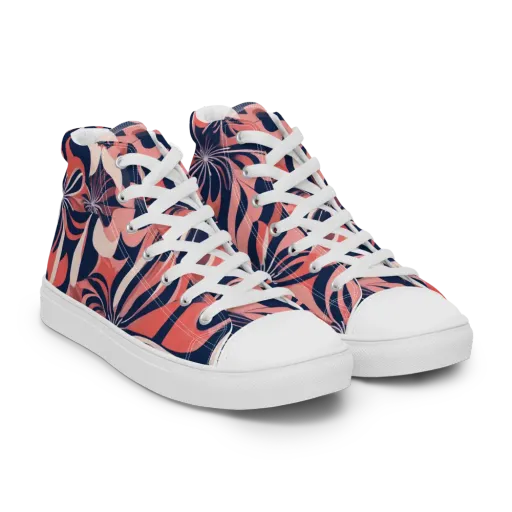Navy Petal Voltage on a Men's High Top Canvas Shoes