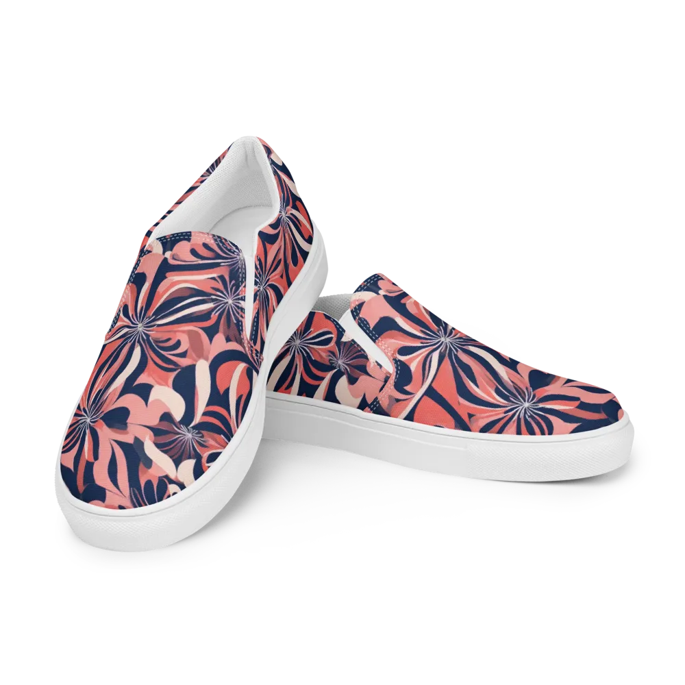 Navy Petal Voltage on Men's Slip-On Canvas Shoes — Left Front