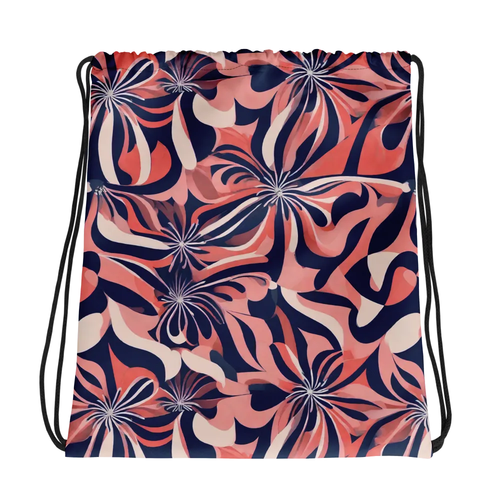 Navy Petal Voltage on Drawstring Bag — Photo