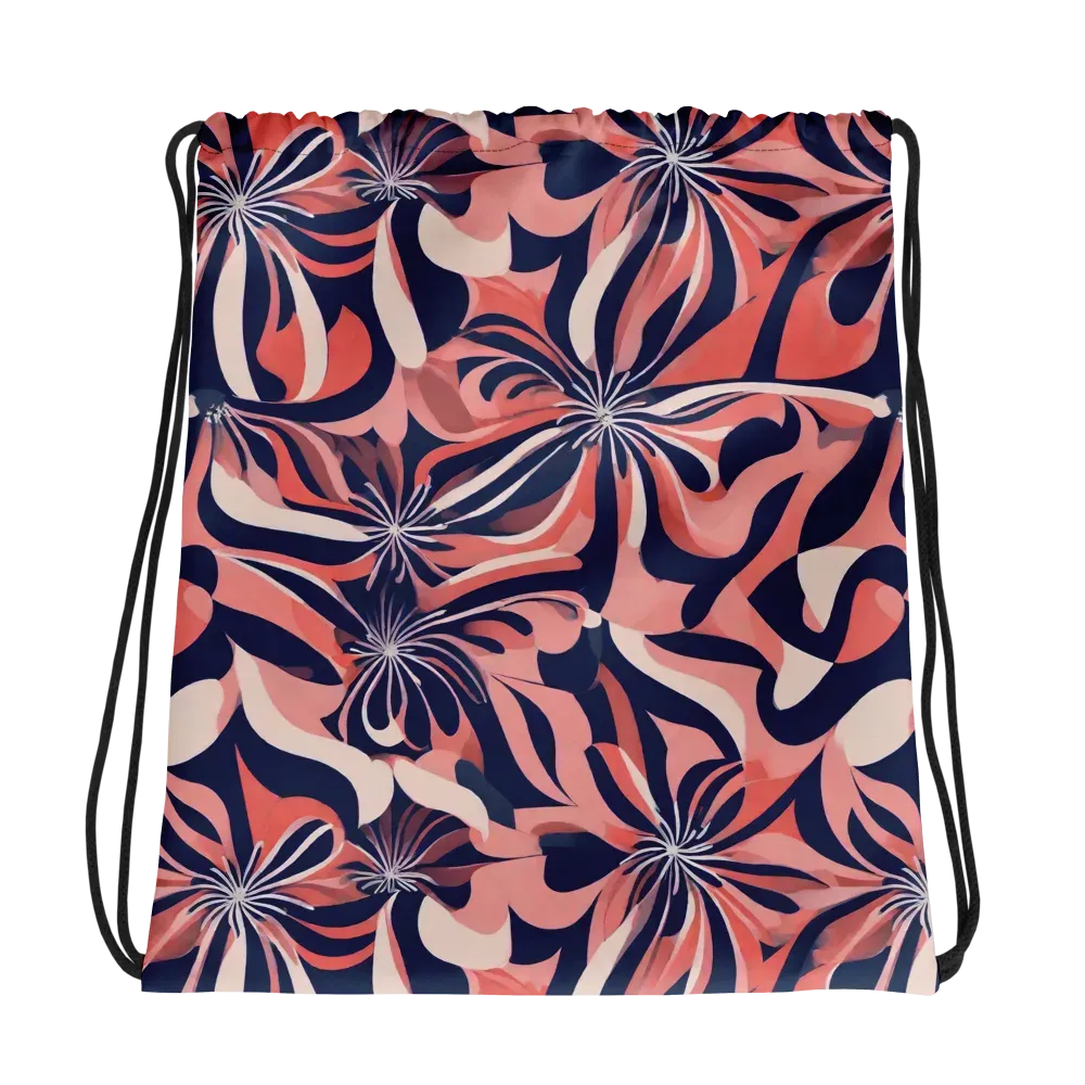 Navy Petal Voltage on Drawstring Bag — Photo