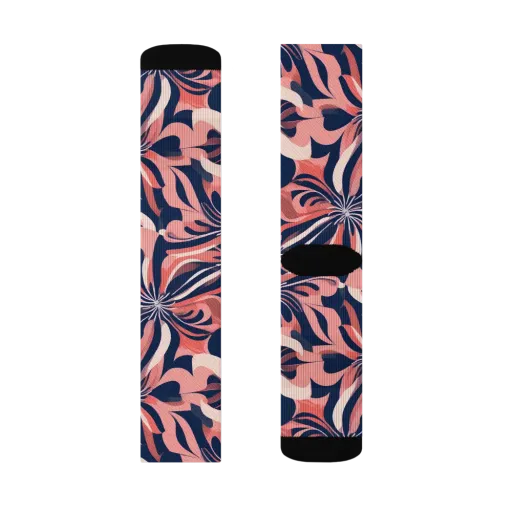 Navy Petal Voltage on a Socks