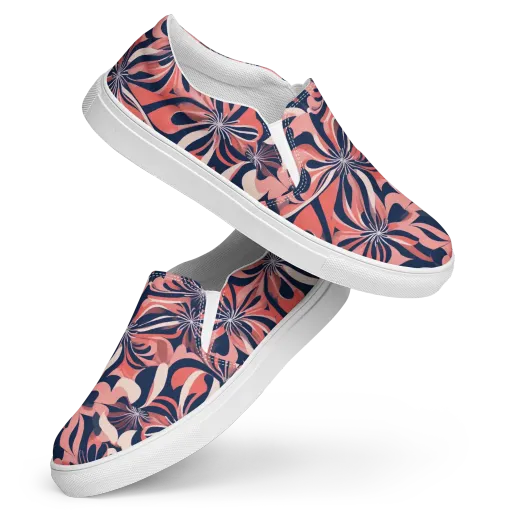 Navy Petal Voltage on a Women's Slip-On Canvas Shoes