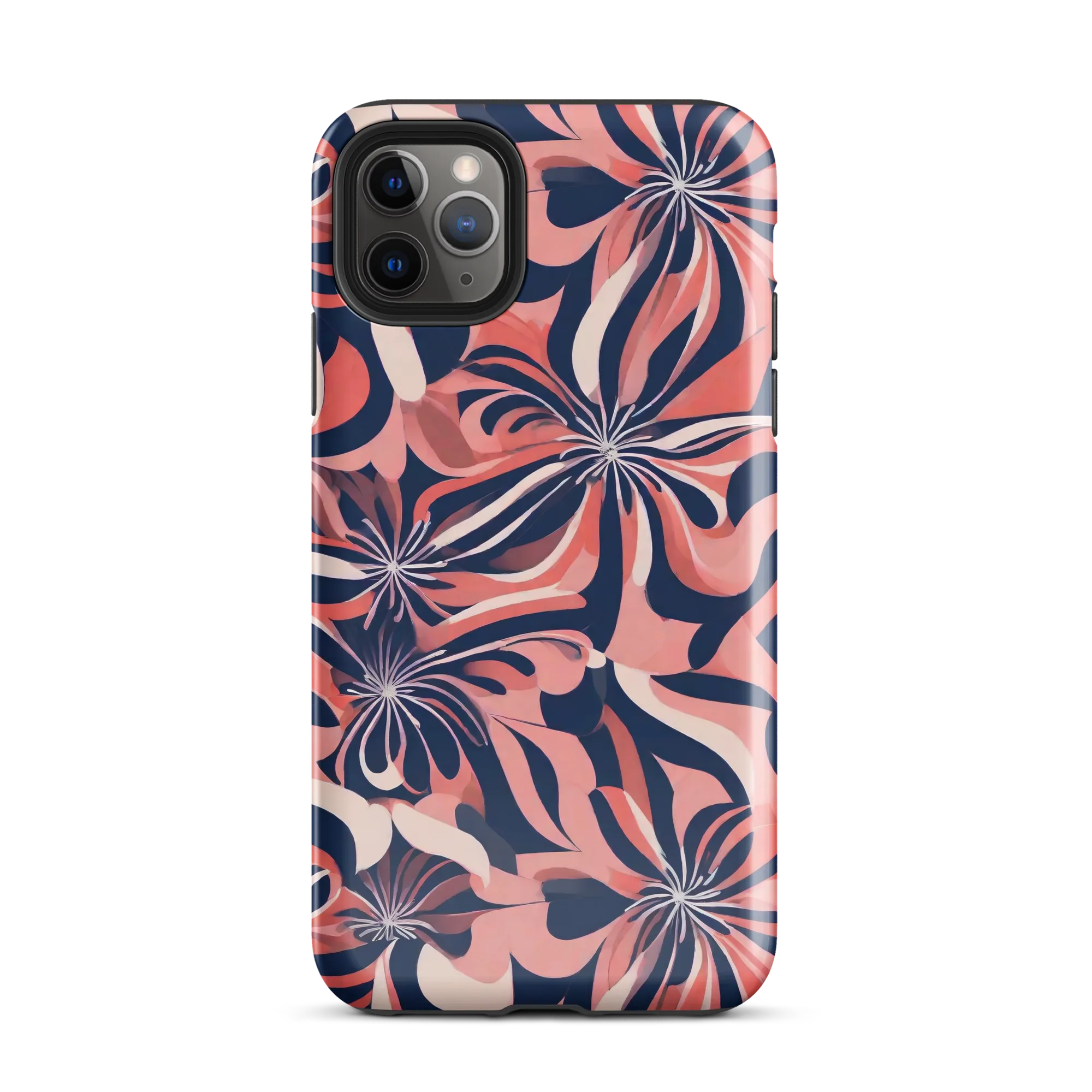 Navy Petal Voltage on Tough Case for iPhone® — Front