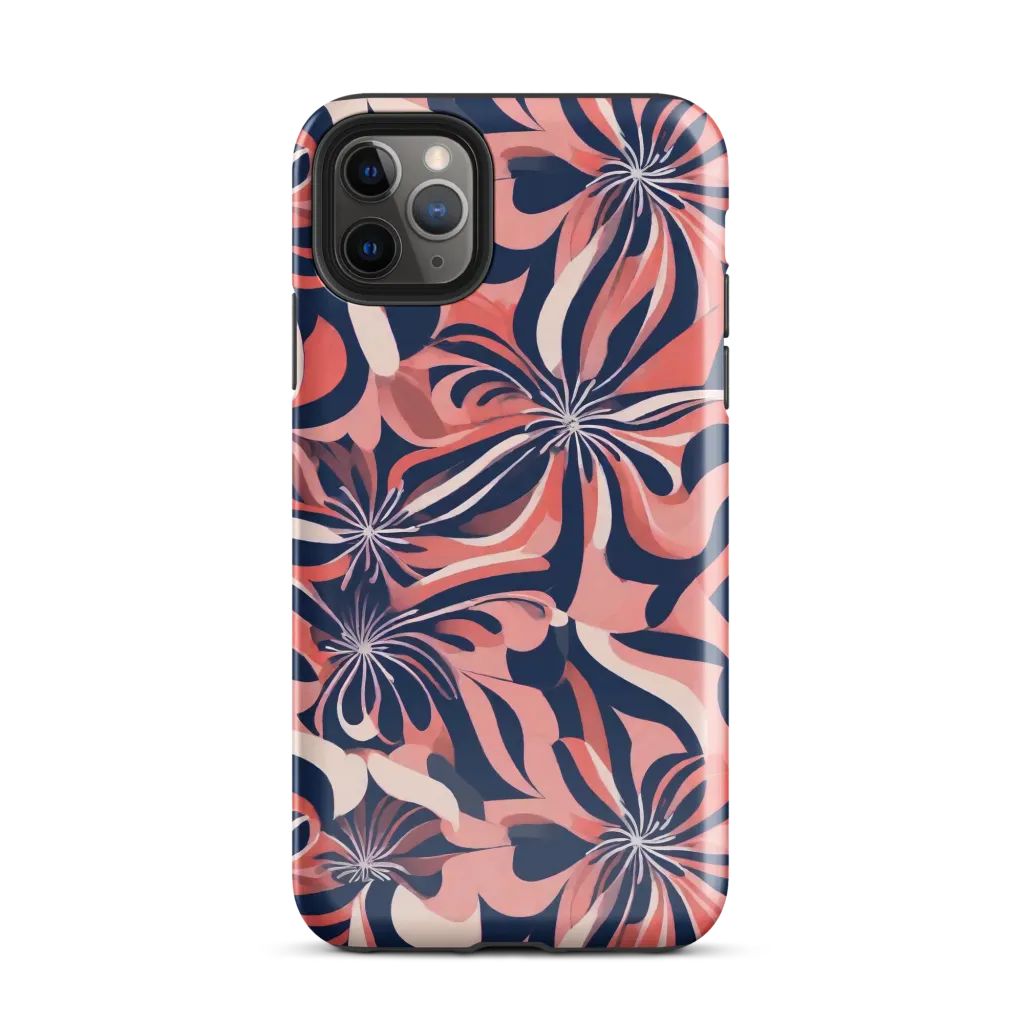 Navy Petal Voltage on Tough Case for iPhone® — Front