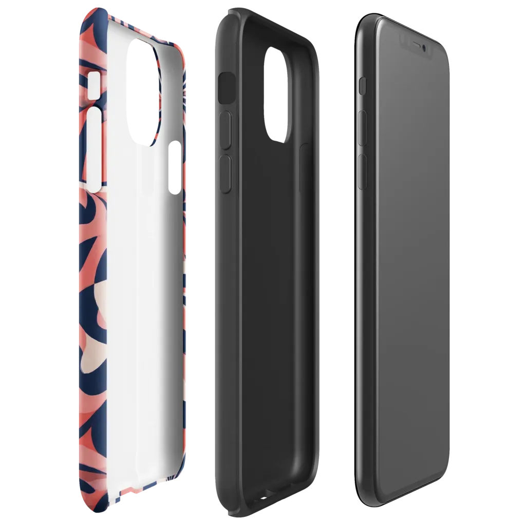 Navy Petal Voltage on Tough Case for iPhone® — Right