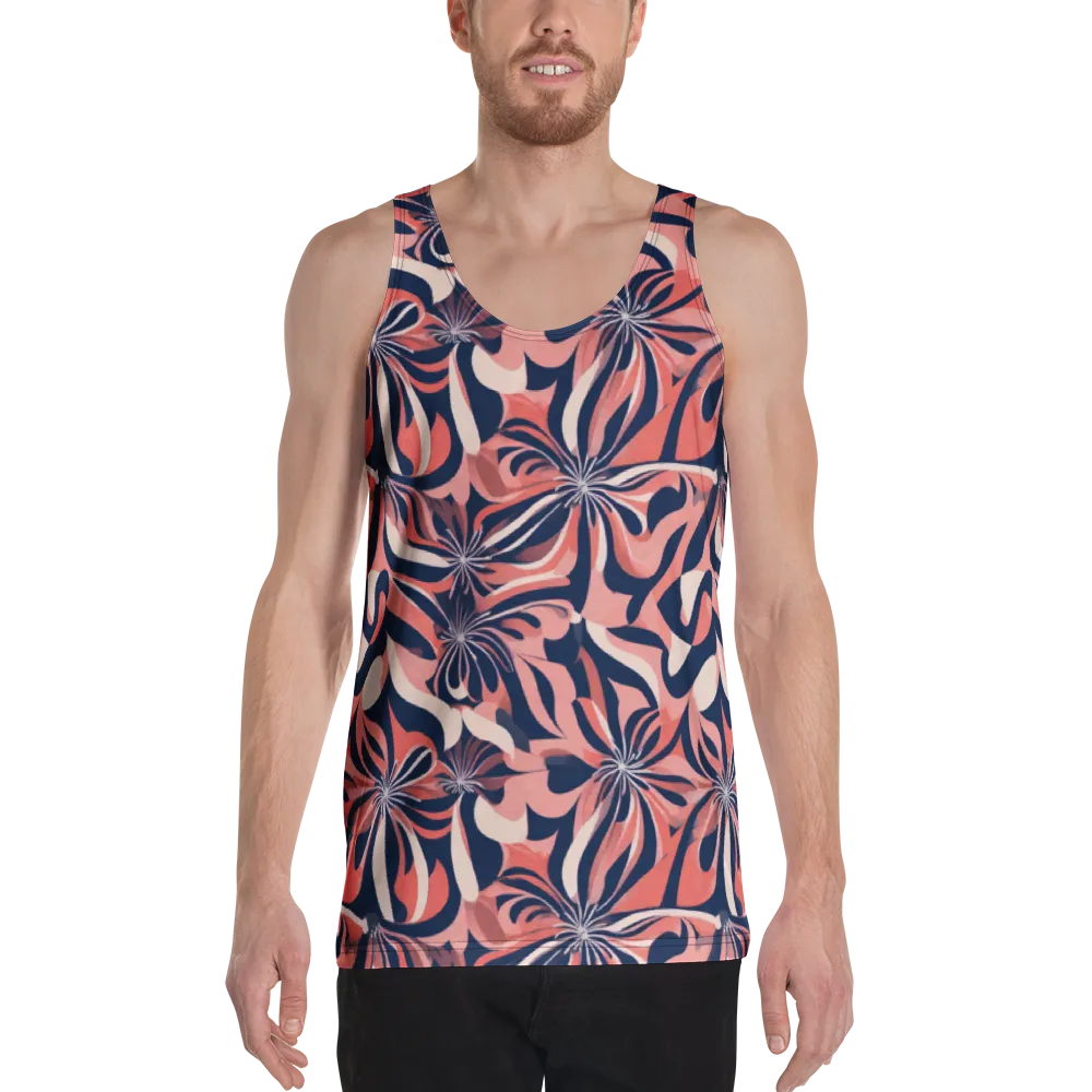 Navy Petal Voltage on Men's Tank Top — Front