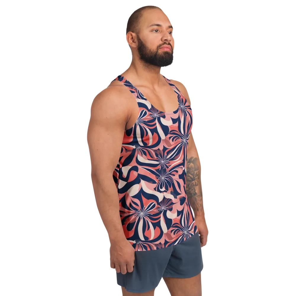 Navy Petal Voltage on Men's Tank Top — Right Front