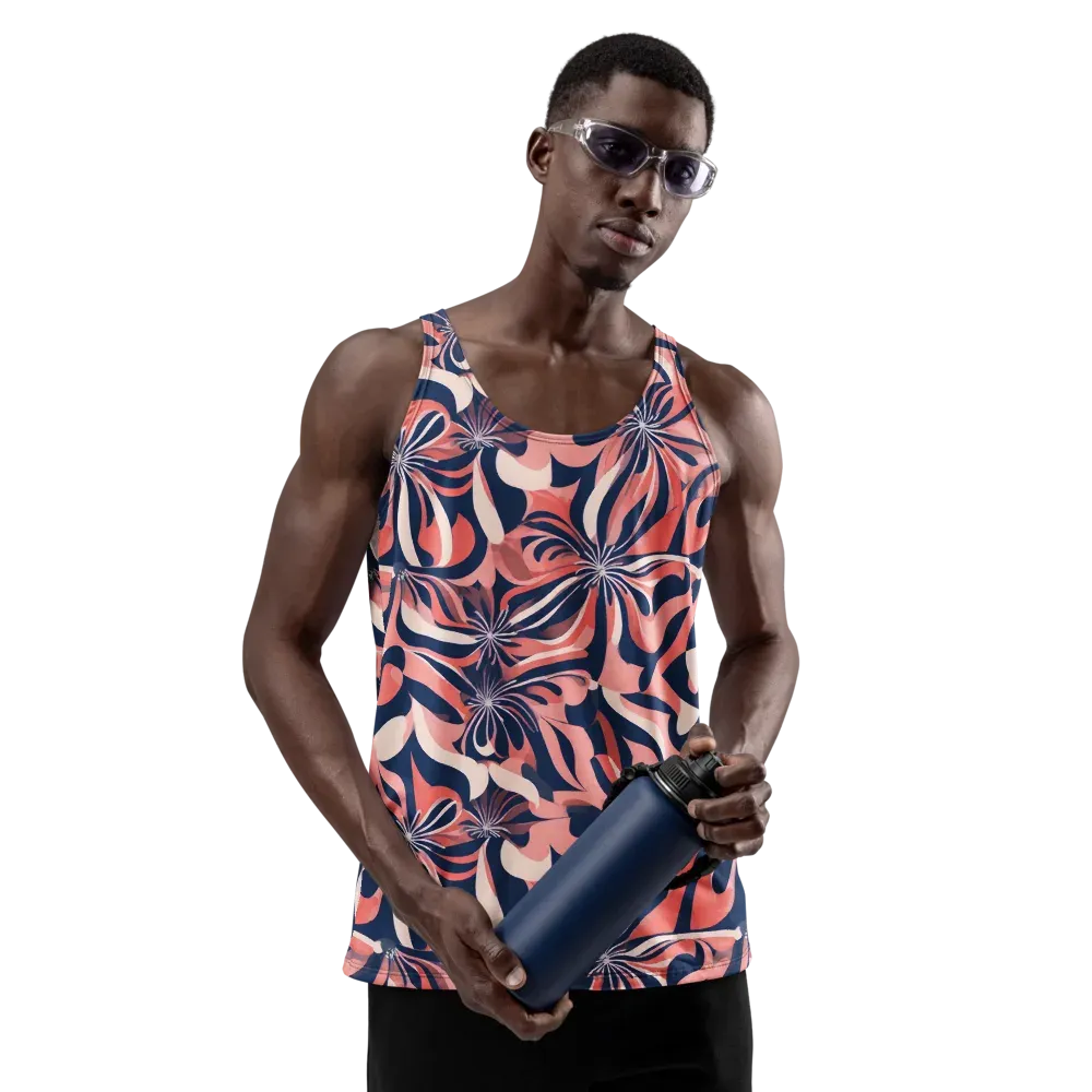 Navy Petal Voltage on Men's Tank Top — Front