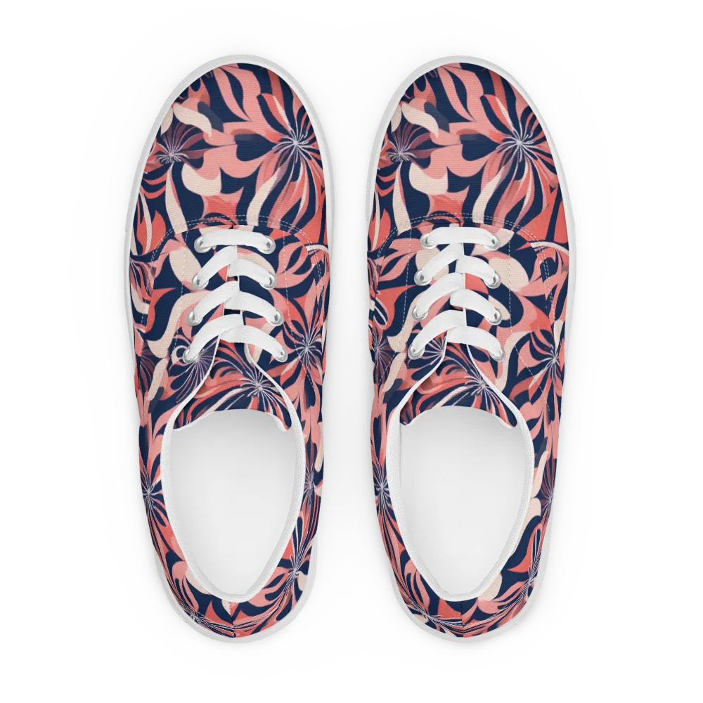 Navy Petal Voltage on Men's Lace-Up Canvas Shoes — Front