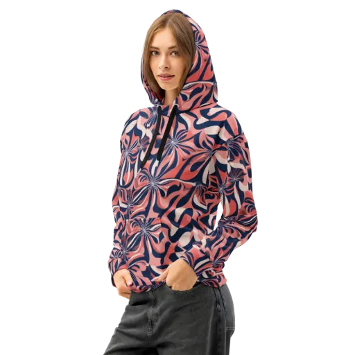Navy Petal Voltage on a Cotton Hoodie