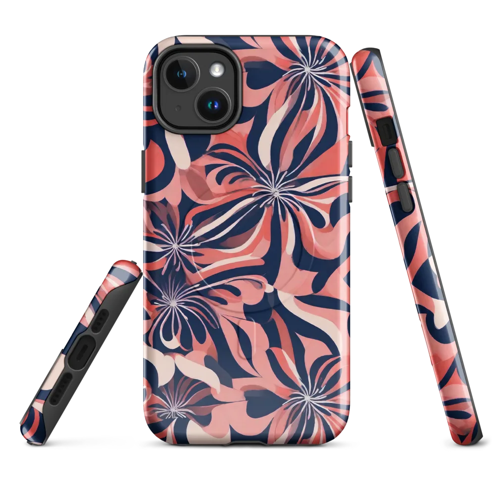 Navy Petal Voltage on MagSafe Tough Case for iPhone® — Front