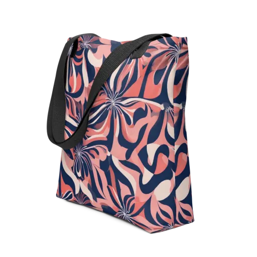 Navy Petal Voltage on a Tote Bag