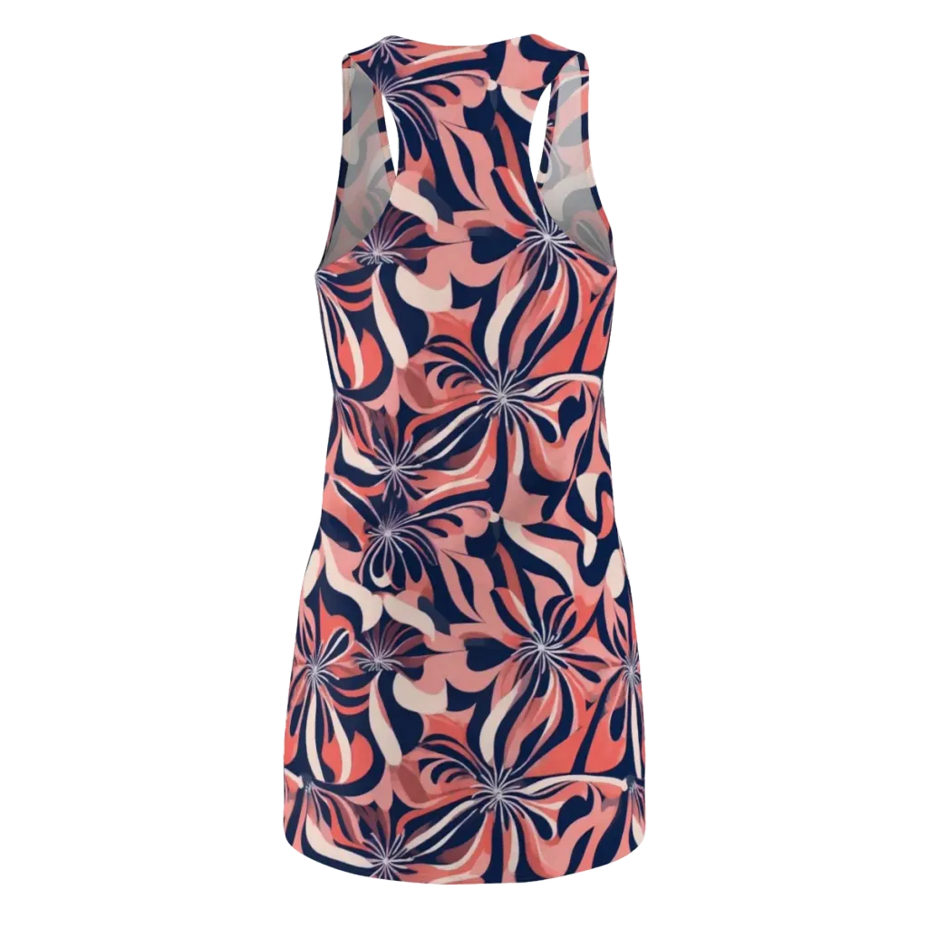 Navy Petal Voltage on Racerback Dress — Back