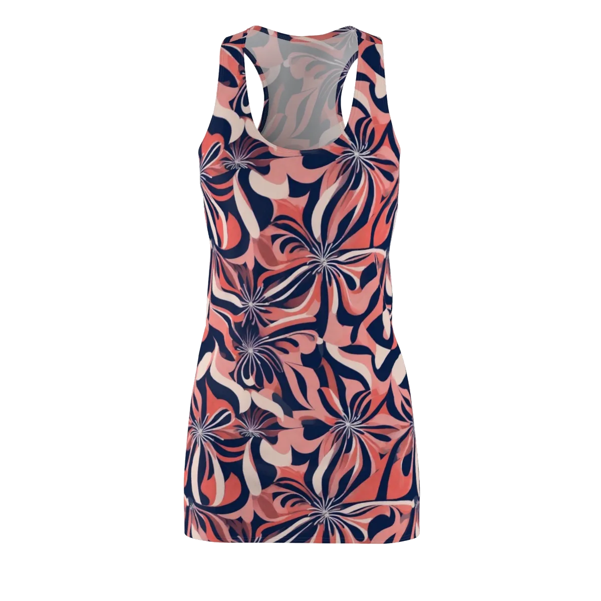 Navy Petal Voltage on Racerback Dress — Front