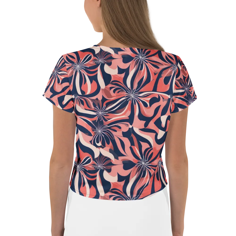 Navy Petal Voltage on Crop Tee — Back