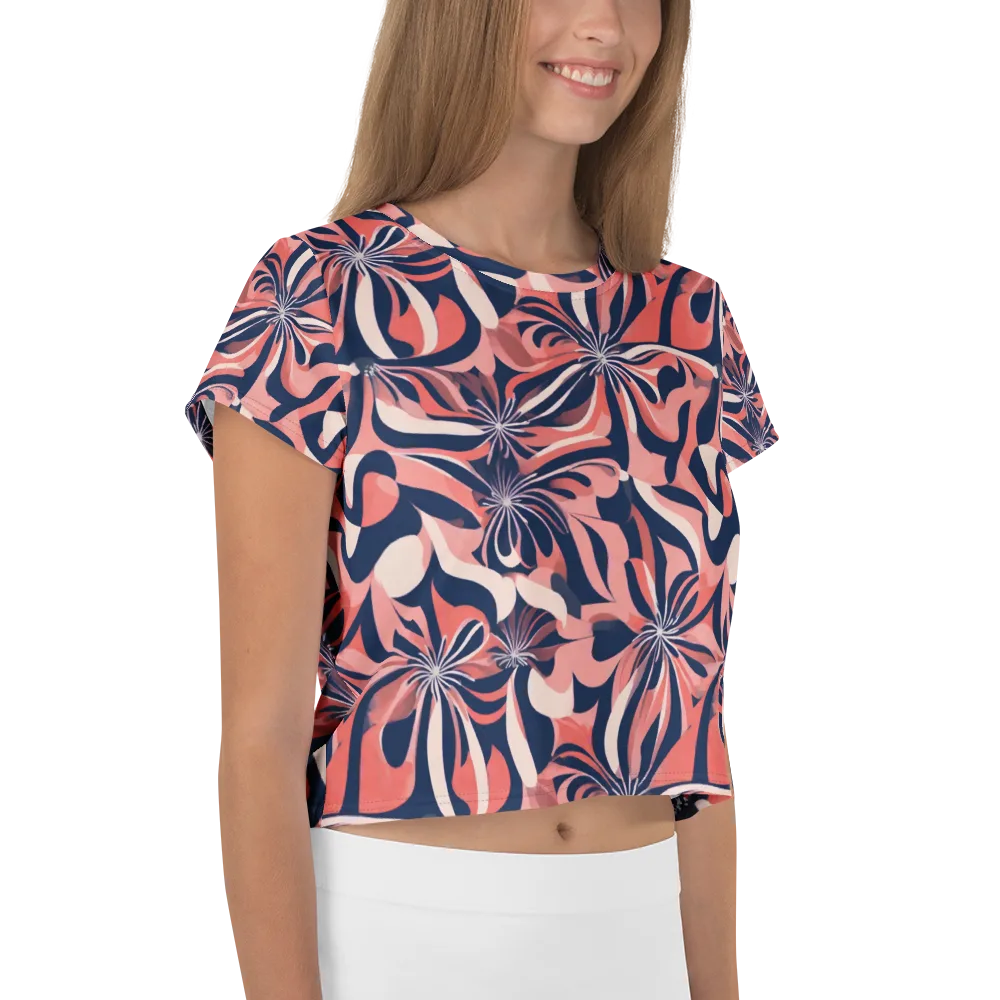 Navy Petal Voltage on Crop Tee — Right
