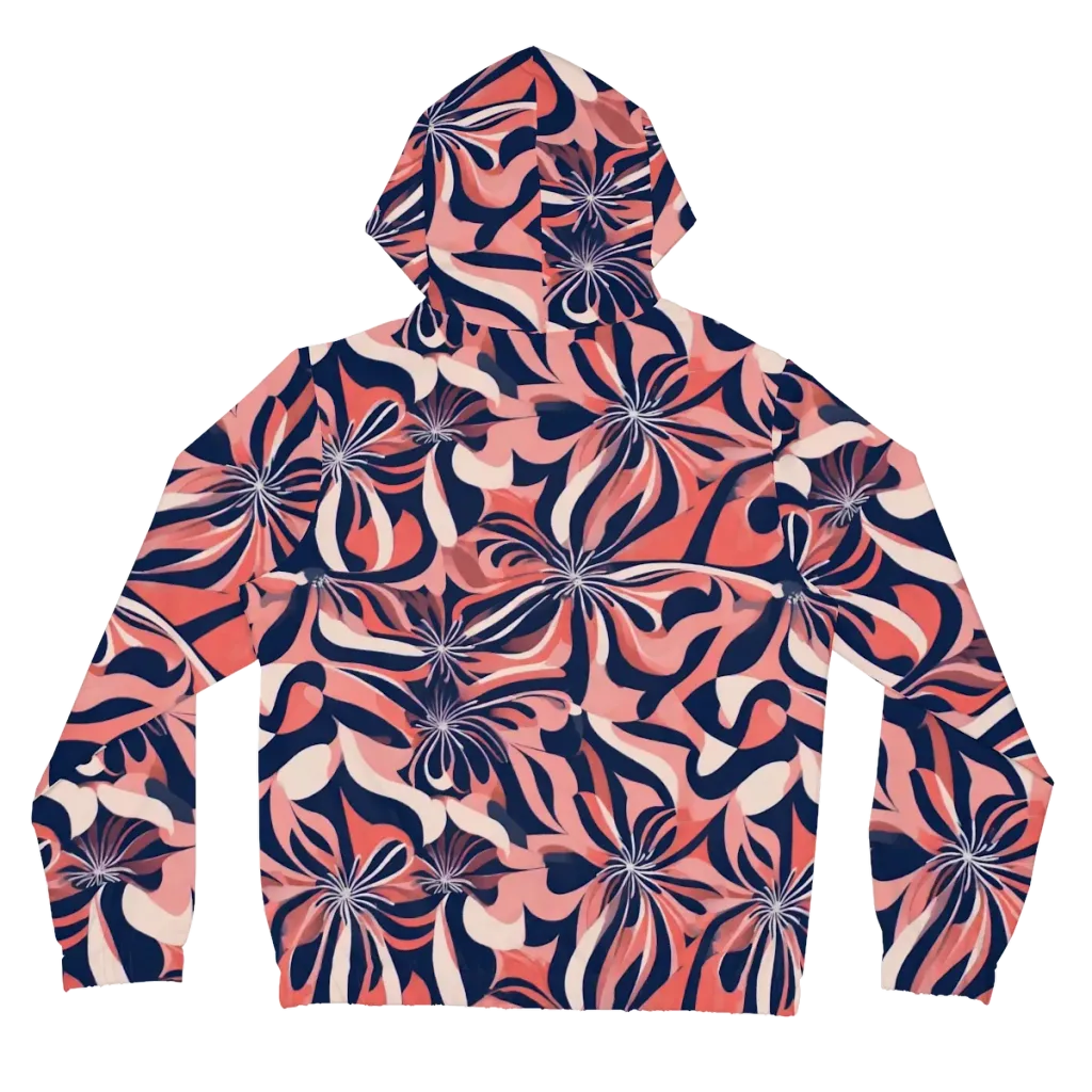 Navy Petal Voltage on Women's Full-Zip Hoodie — Back