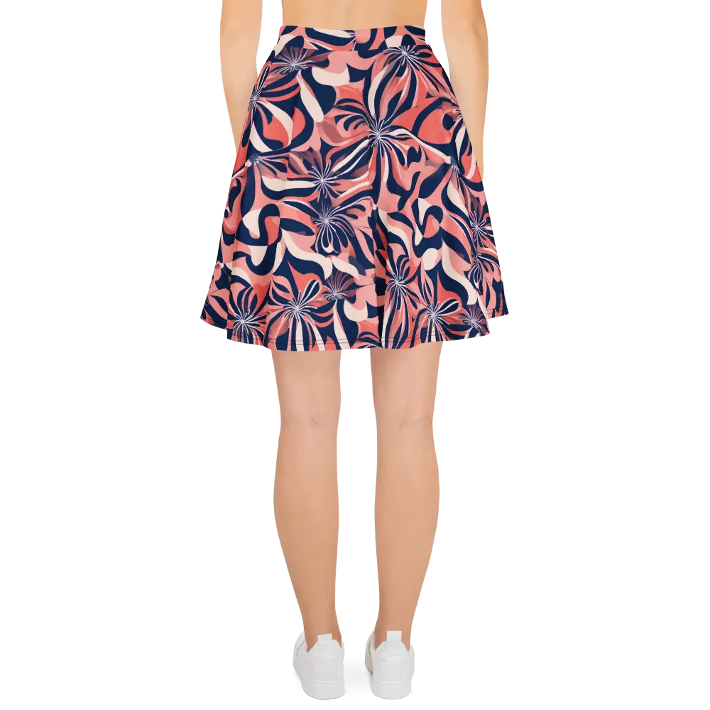 Navy Petal Voltage on Skater Skirt — Back