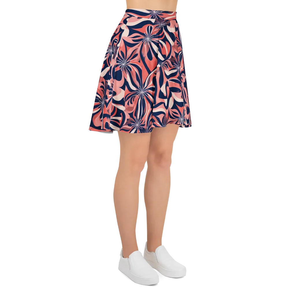 Navy Petal Voltage on Skater Skirt — Right