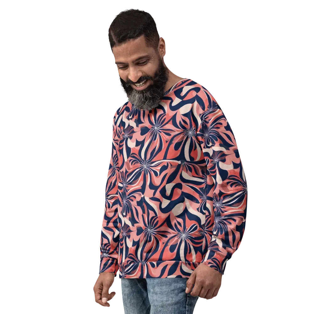 Navy Petal Voltage on Sweatshirt — Left Front