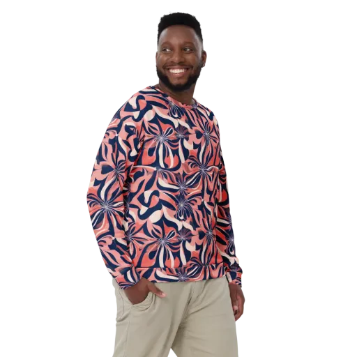 Navy Petal Voltage on a Sweatshirt