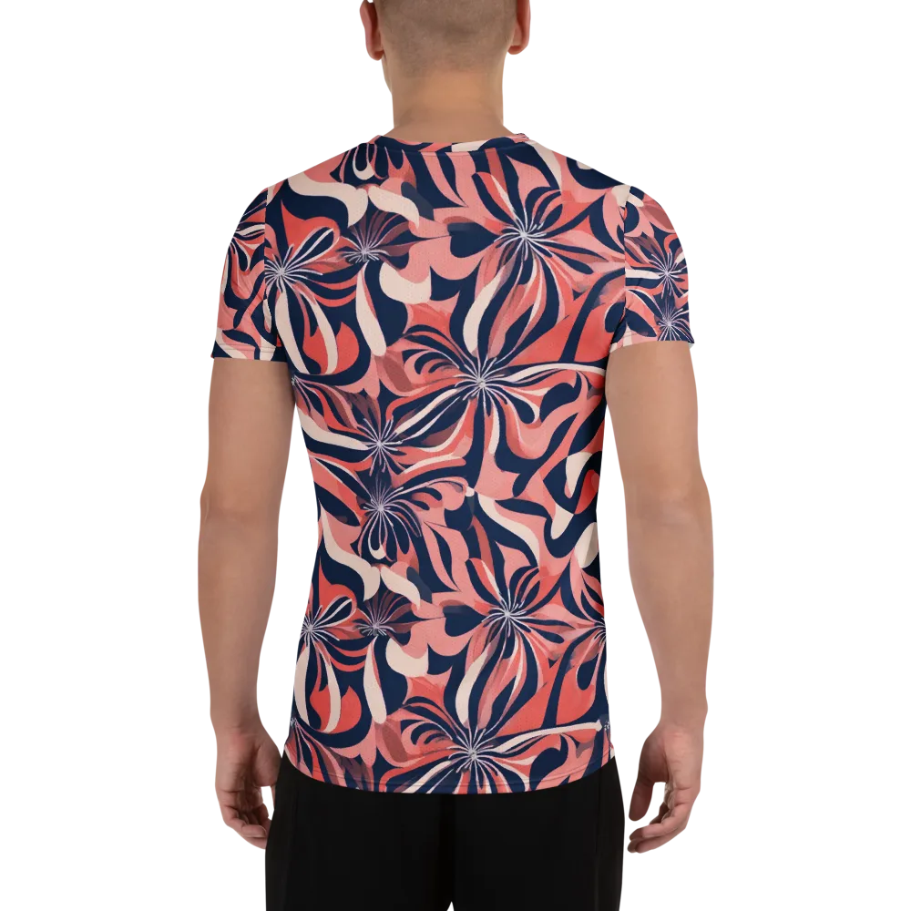 Navy Petal Voltage on Men's Athletic T-Shirt — Back