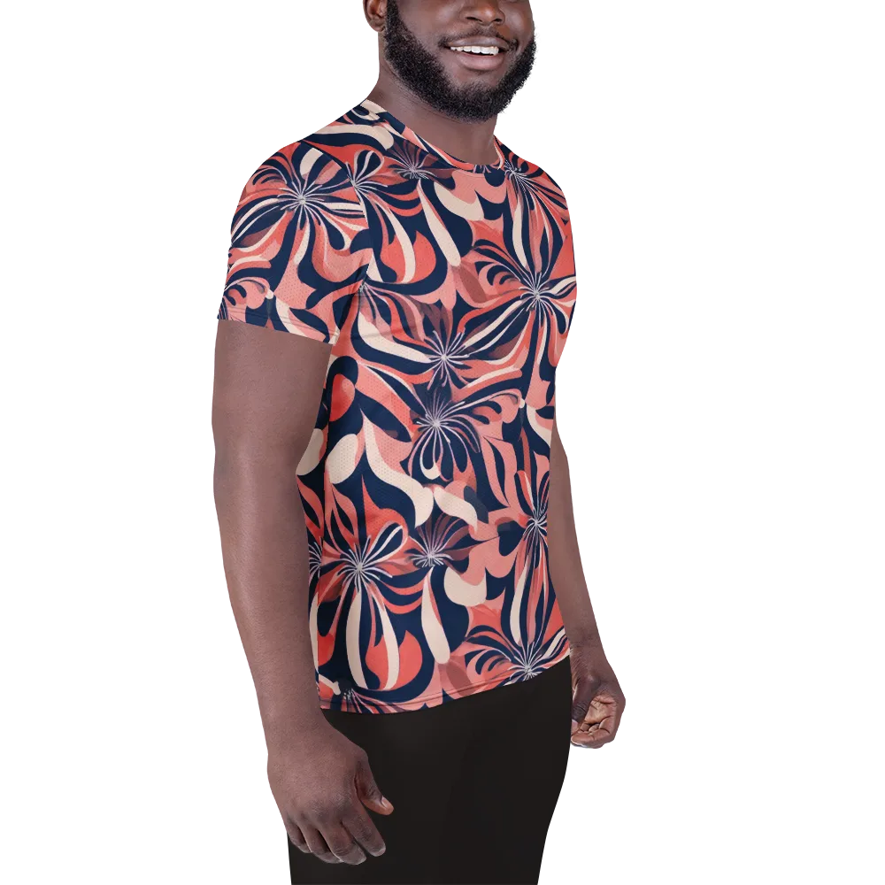 Navy Petal Voltage on Men's Athletic T-Shirt — Right
