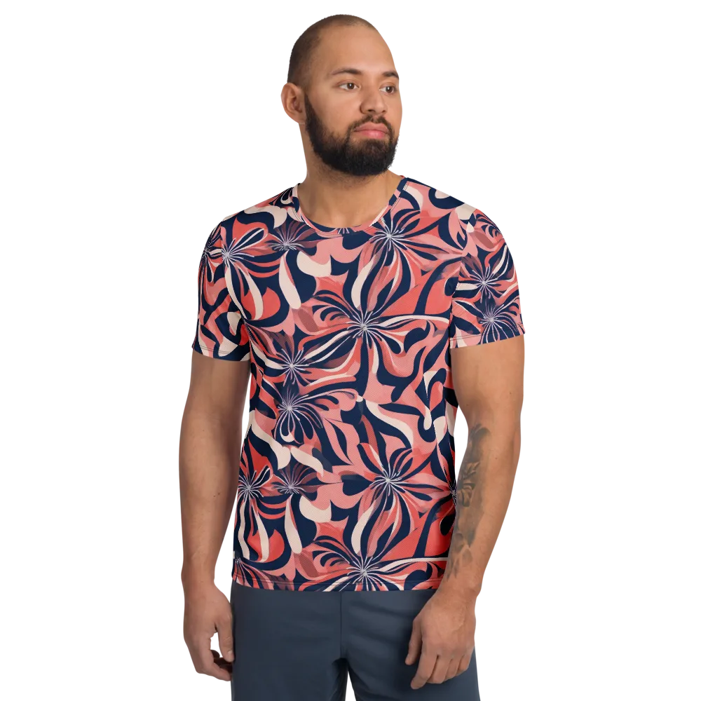 Navy Petal Voltage on Men's Athletic T-Shirt — Front