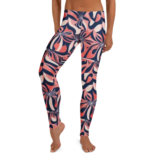 Navy Petal Voltage on a Leggings