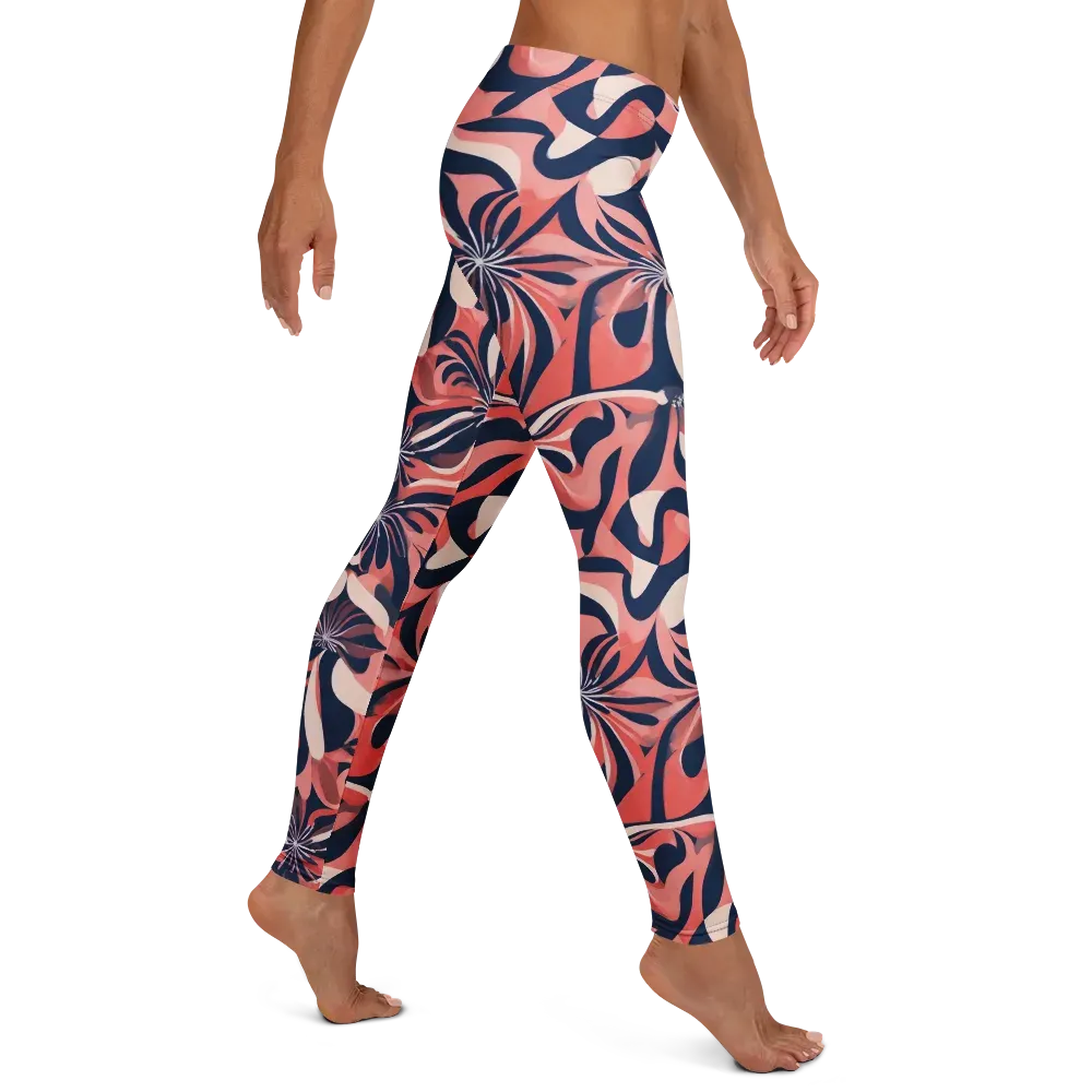 Navy Petal Voltage on Leggings — Right