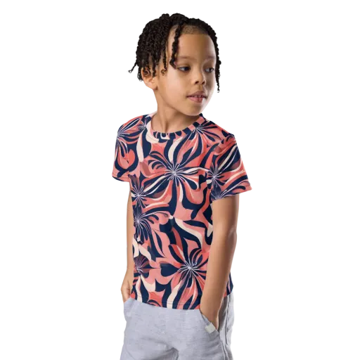 Navy Petal Voltage on a Kids Crew Neck T-Shirt