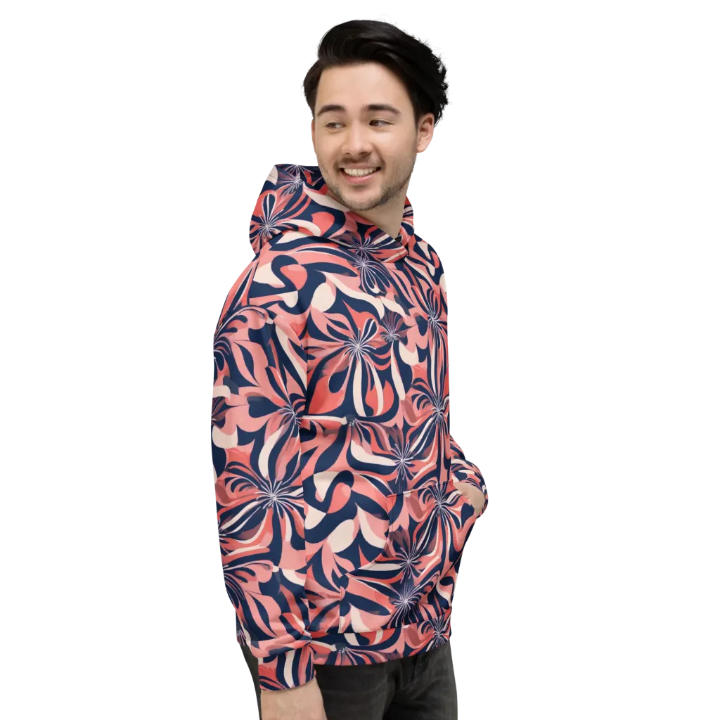 Navy Petal Voltage on Hoodie — Right