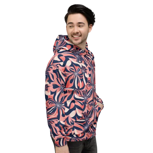 Navy Petal Voltage on a Hoodie