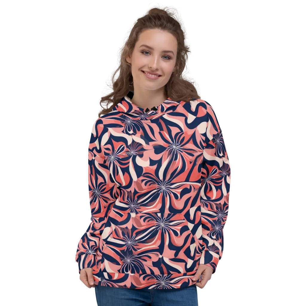 Navy Petal Voltage on Hoodie — Front
