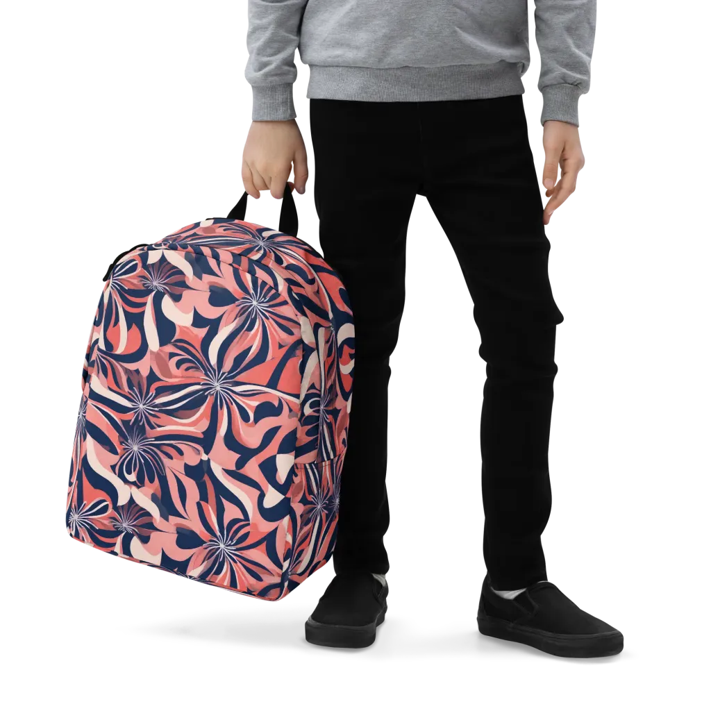 Navy Petal Voltage on Minimalist Backpack — Zoomed-in