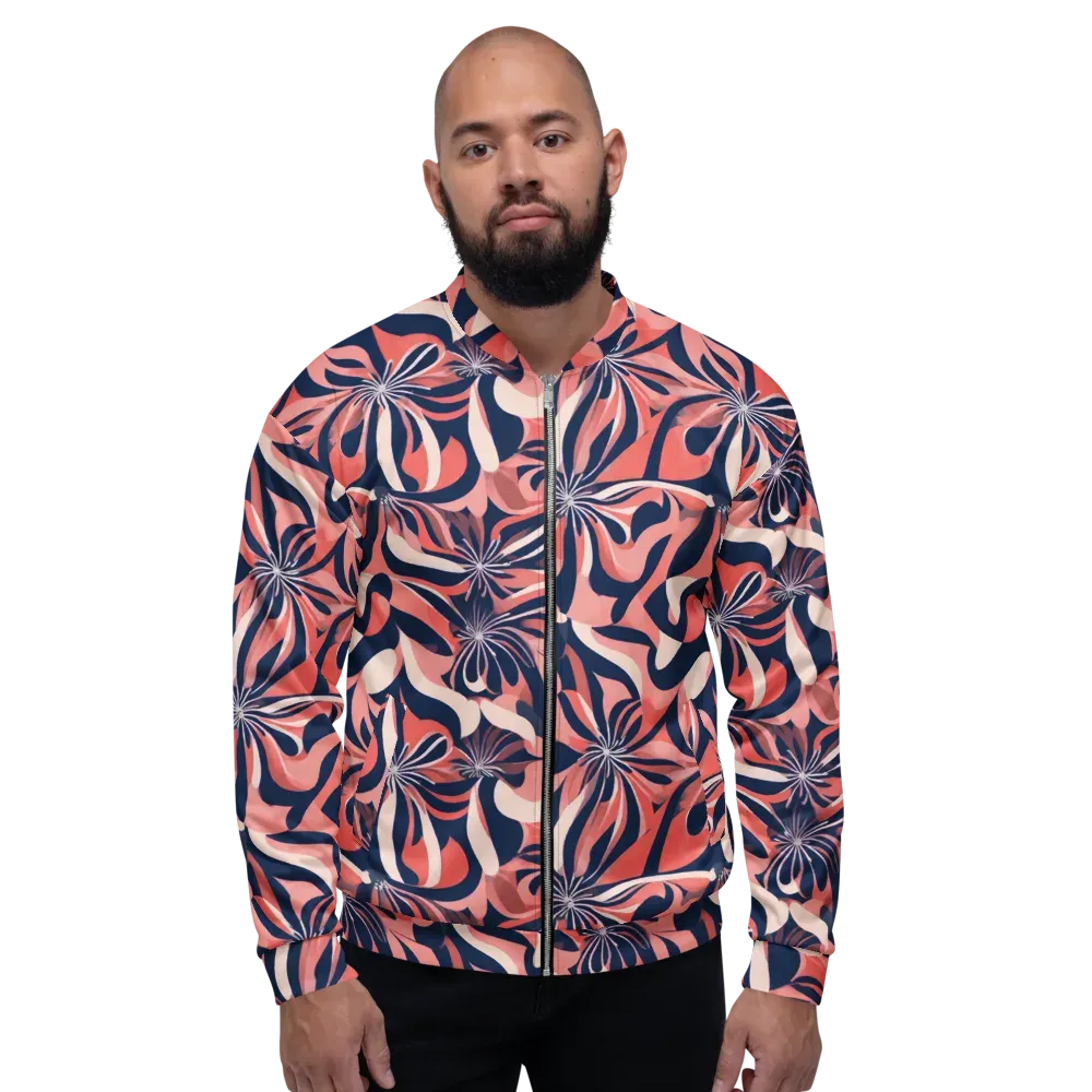 Navy Petal Voltage on Bomber Jacket — Front