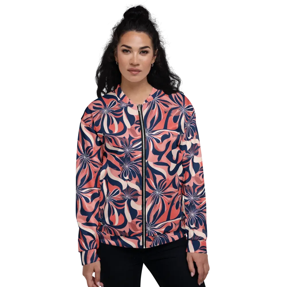 Navy Petal Voltage on Bomber Jacket — Front