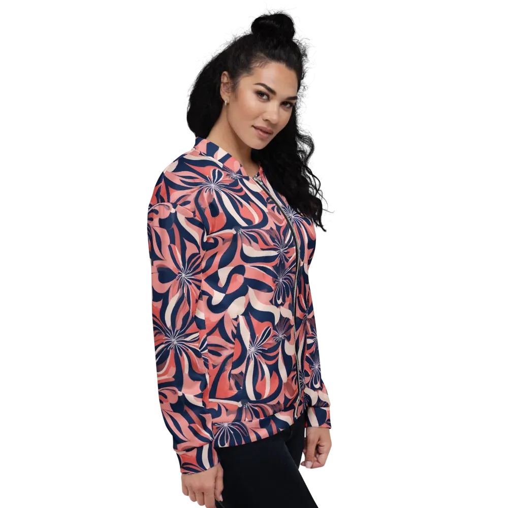 Navy Petal Voltage on Bomber Jacket — Right