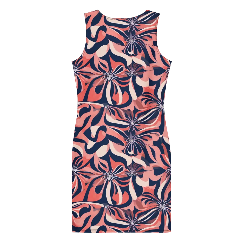Navy Petal Voltage on Bodycon Dress — Back
